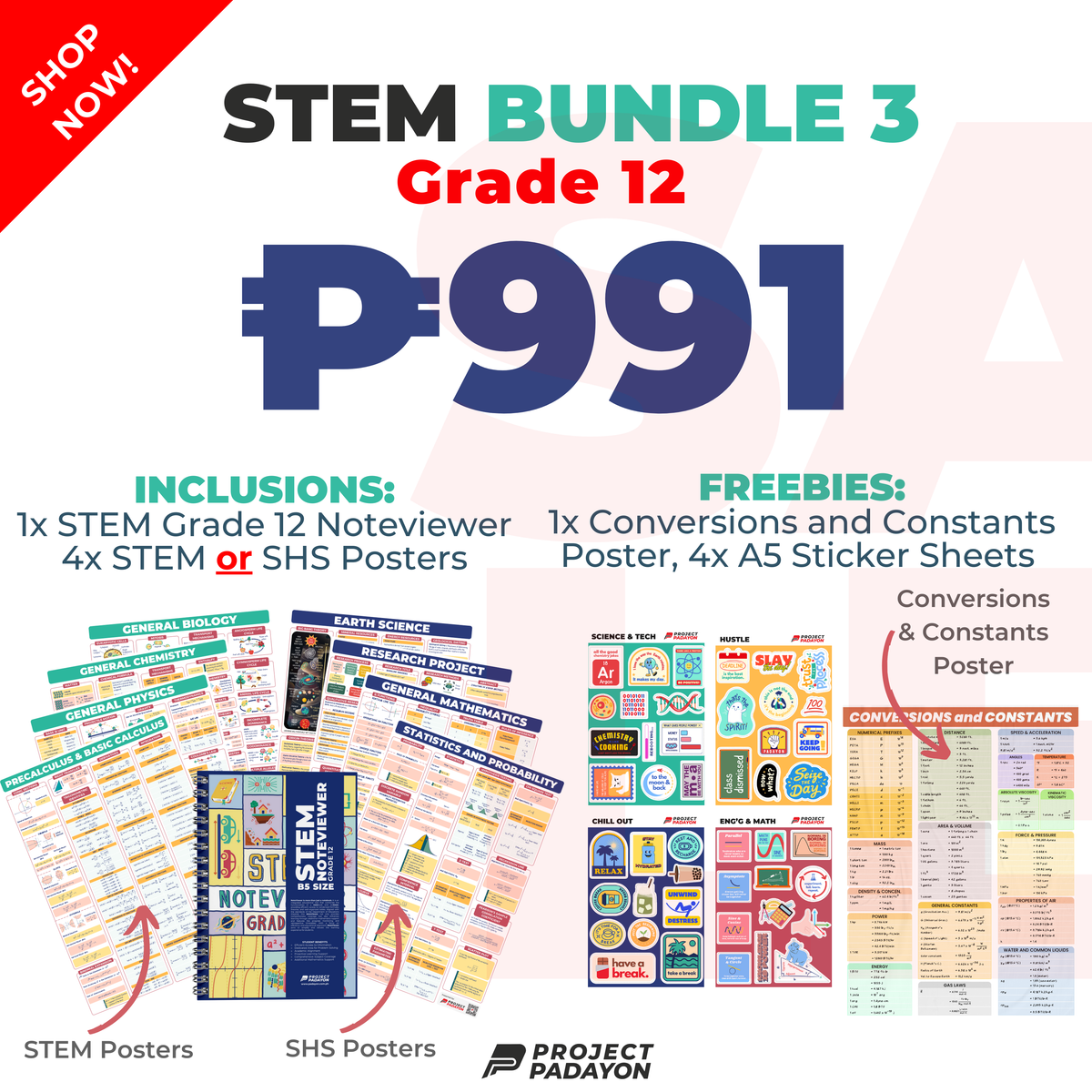 STEM Noteviewers + SHS posters Bundles by Project Padayon