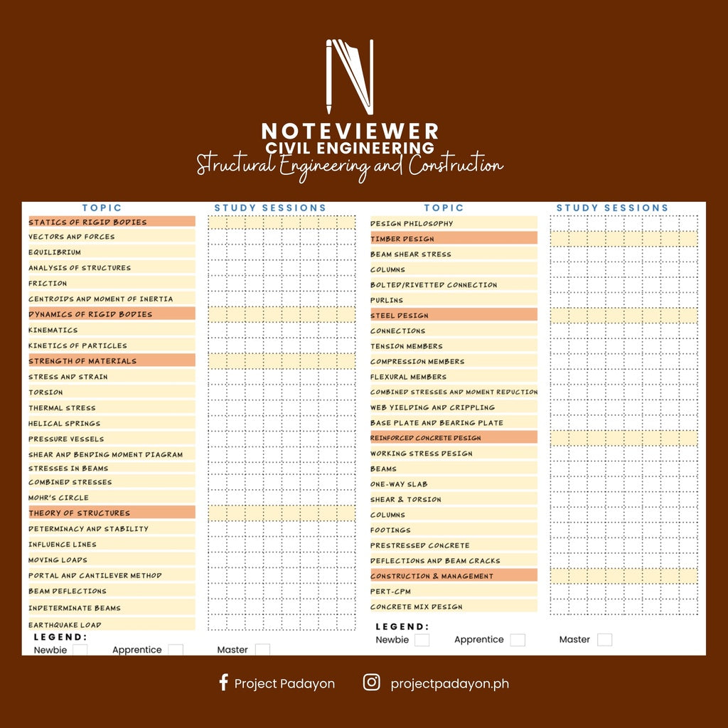 Civil Engineering NoteViewer - Structural Engineering and Construction (SCE) - Leather Notebook