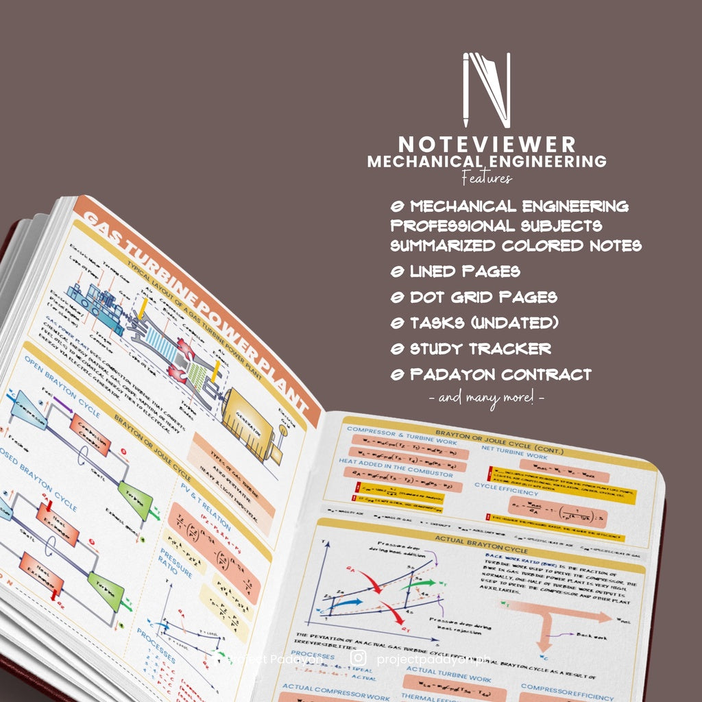 Mechanical Engineering NoteViewer - Power and Industrial Plant Engineering (PIPE) - Leather Notebook